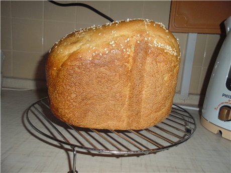 Soft oat bread in a bread maker