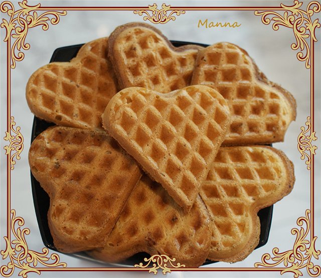 Rice cookies in a waffle iron