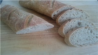 Whole Wheat Baguettes with Fruit Liquid Yeast