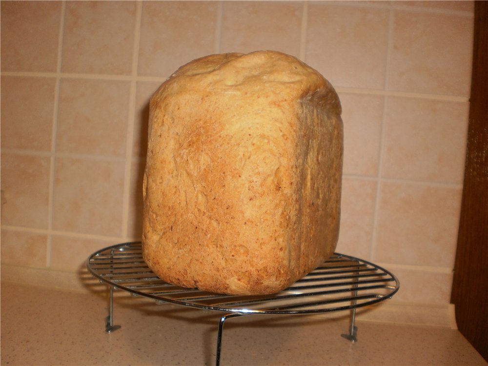 Pan de trigo de masa madre con manzana y avena