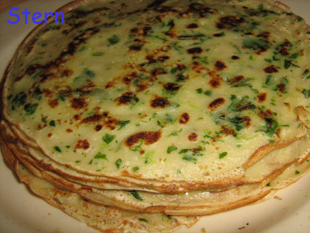 Pancakes with spinach