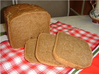 לחם שיפון חיטה (שלושה סוגי קמח) ב- KhP