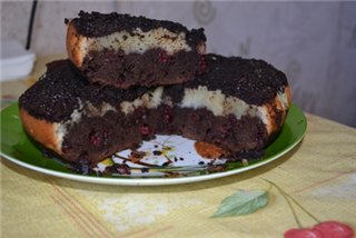 Chocolate cake with cranberries