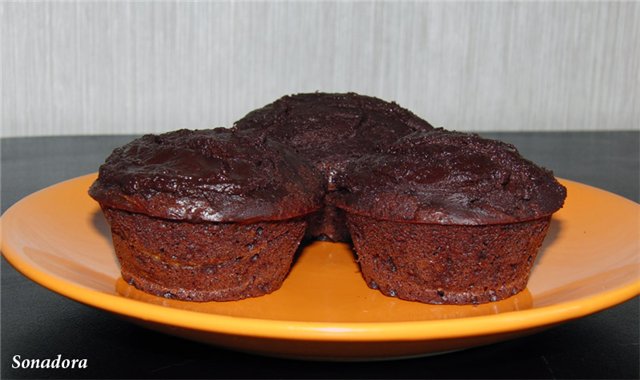 Chocolate muffin with zucchini
