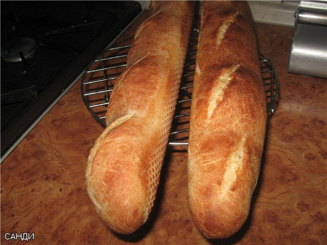 French baguettes from old dough