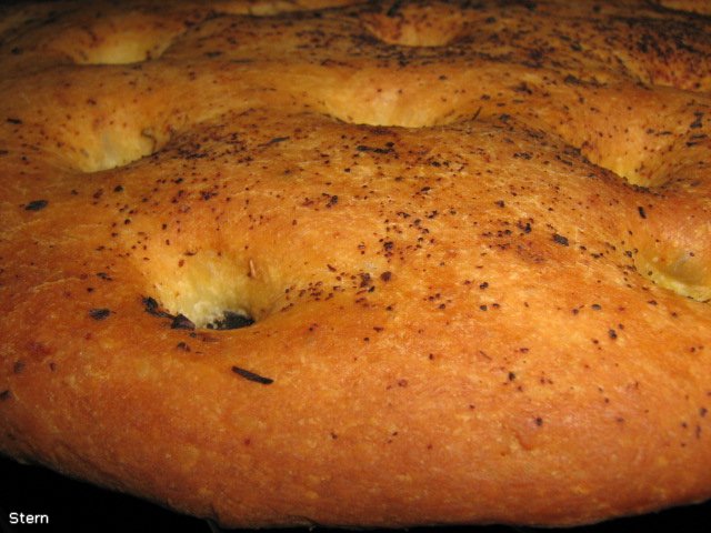 Focaccia with rosemary and olives
