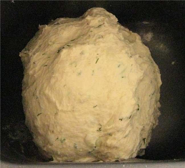 Wheat bread with onions, cottage cheese, dill (oven)
