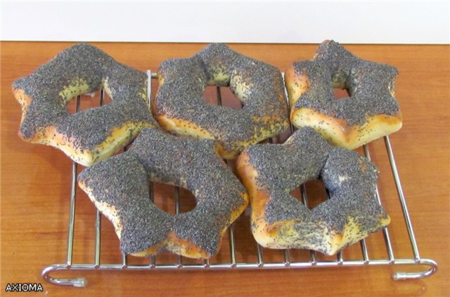 Buns - stars with poppy seeds (oven)