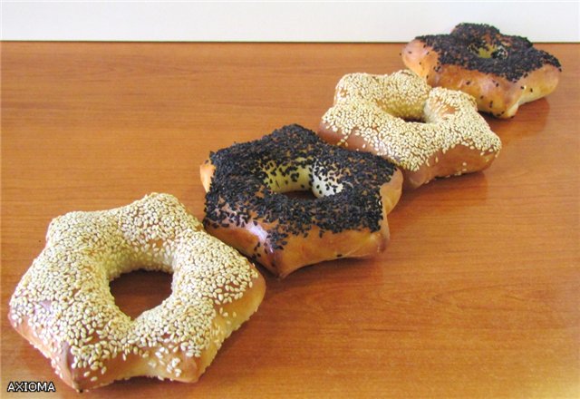 Buns - stars with poppy seeds (oven)