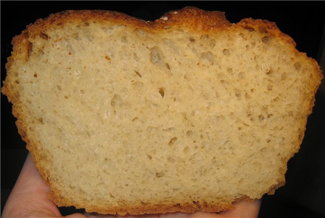 خبز القمح مع السميد بالعجين المخمر في الفرن
