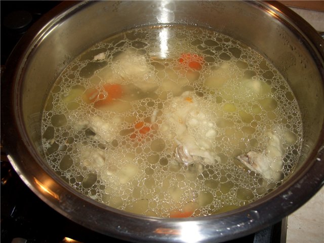 Broth in a saucepan