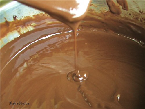 Tarta cremosa de chocolate con melocotones