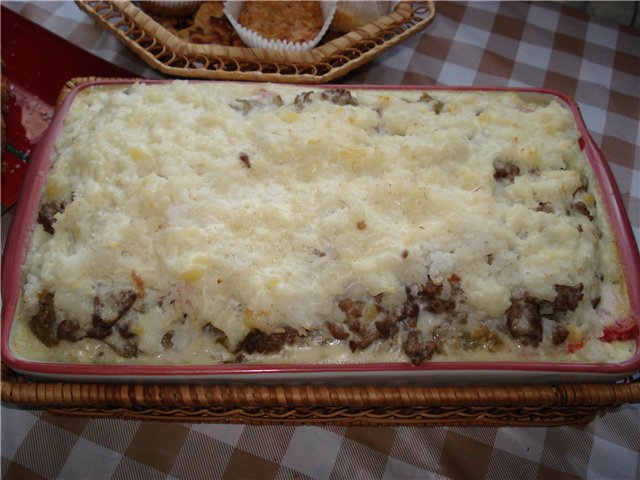 Moussaka with eggplant and Bechamel sauce