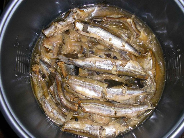 Braised herring in oil (Multicooker Panasonic SR-TMH 18)