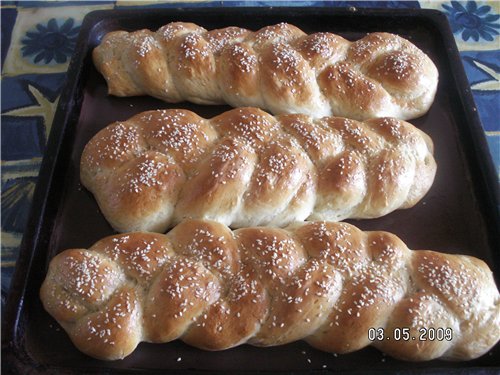 Vlechtwerk van tarwe en aardappelen (challah) (oven)