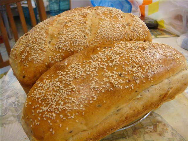 Teljes kiőrlésű kenyér kovásszal (kemencében)