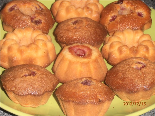 Muffins de frambuesa en gelatina