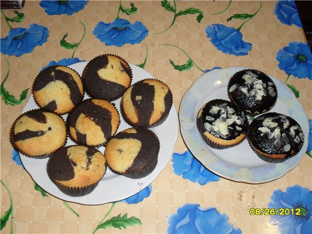 Dvoubarevné muffiny