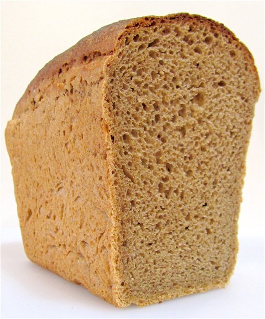 Brewed wheat-rye bread in the oven