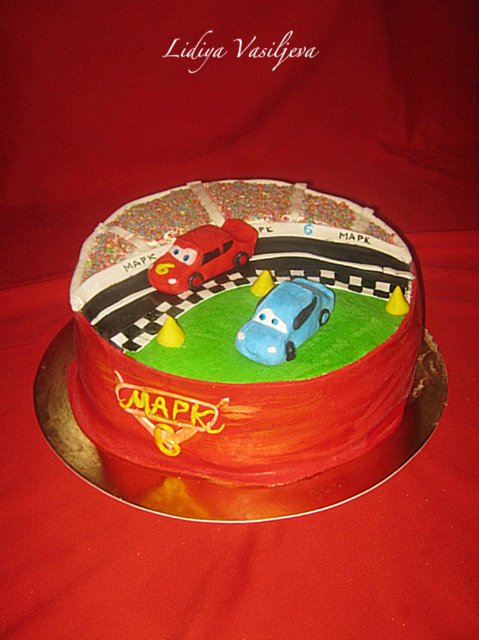 עוגות על בסיס הקריקטורה מכוניות