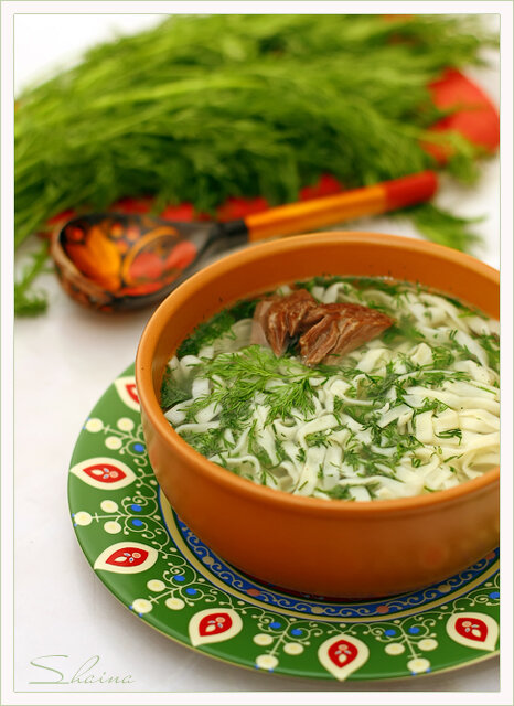 Tokmach v tatarštině nebo domácí nudlová polévka