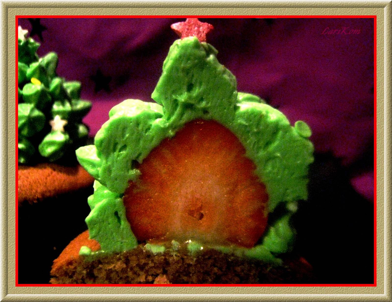 Cupcakes Jordbær juletrær
