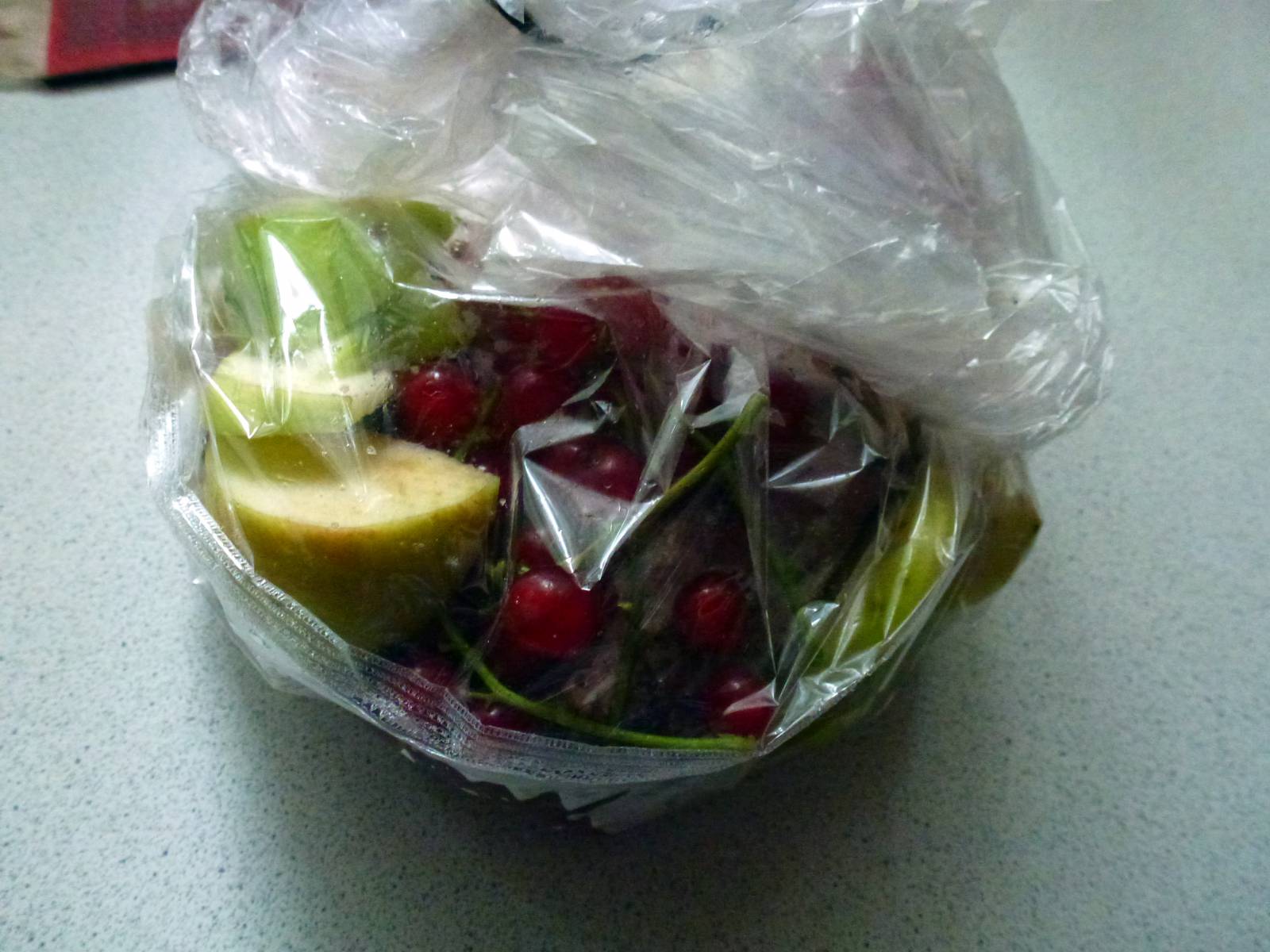 Carne con frutos rojos y frutas en un paquete (olla a presión multicocina Marca 6051)