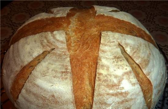 Whole wheat bread with sourdough (in the oven)