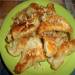 Dumplings with cottage cheese and apricots in curdled milk.