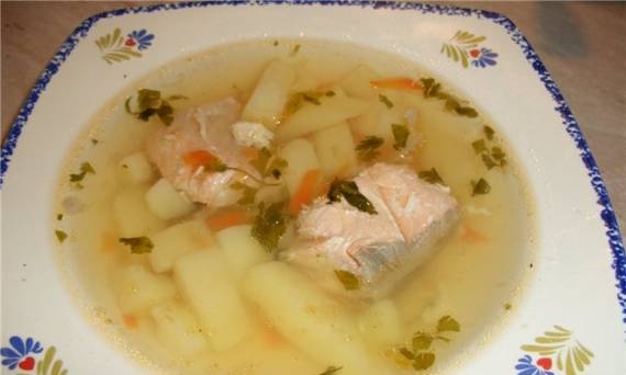 Red fish soup with potatoes