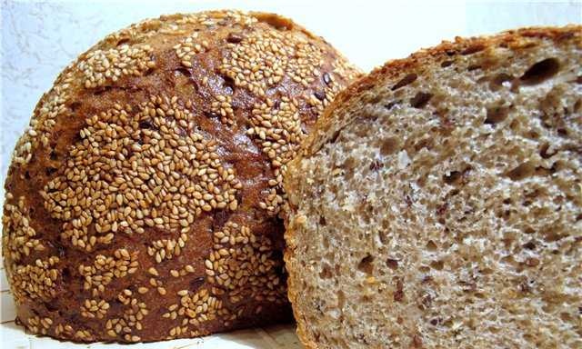 Pane misto a semi, semi di lino e semi di sesamo