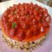 Strawberry cake with creamy yogurt