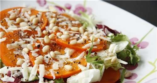 Persimmon salad with parmesan