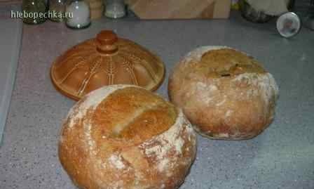 ขนมปังข้าวสาลีแบบชนบท (Pane Bigio) ในเตาอบ