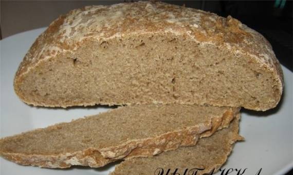 Wheat bread on ripe dough (self-leavening)