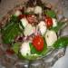 Salad with scallops and mozzarella cheese