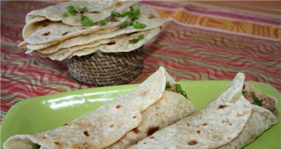 Tortilla with meat filling