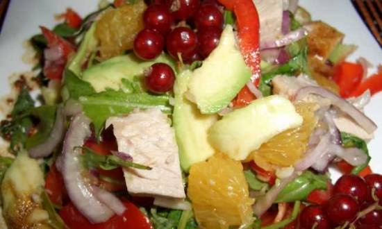 Ham en sinaasappelsalade