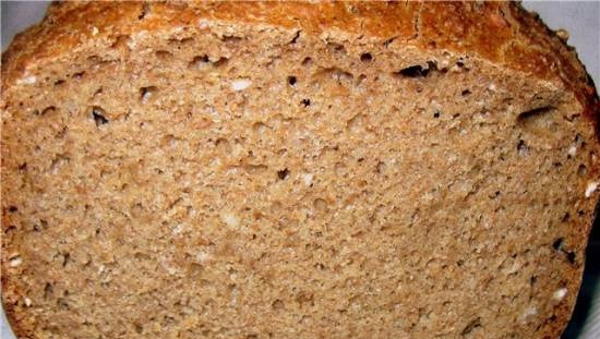 Rye bread with dispersed grain on onion-Jerusalem artichoke sourdough in KhP