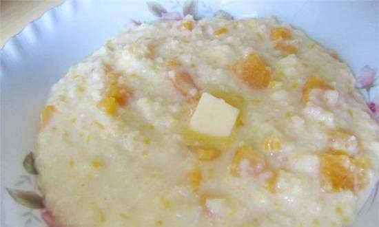 Porridge di latte di miglio con zucca in un multicooker Brand 502