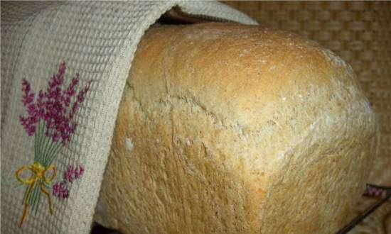 Pan con harina integral italiana sobre requesón (horno)