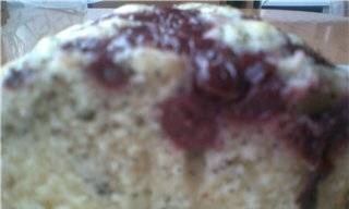 Cherry cupcake with poppy seeds