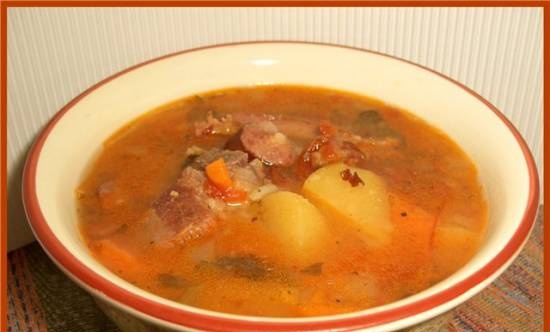 Zuppa di piselli con carne affumicata (pentola a pressione marca 6050)