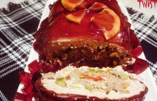 Galantine in red wine jelly