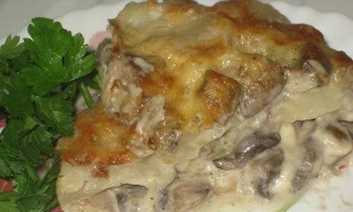 Cabbage with mushroom sauce