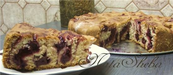 Rosenkuchen cottage cheese pie with cherry filling