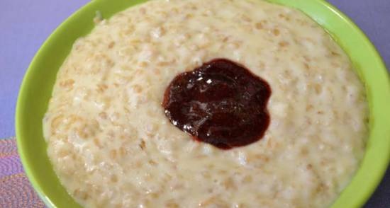 Gachas de avena con leche en una olla multicocina Oursson