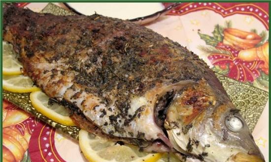 Bohemian Christmas carp with sage