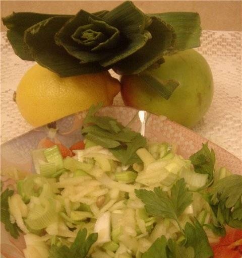 Salad tỏi tây với táo lối sống lành mạnh