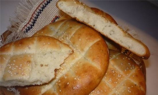 Tortillas with sesame paste and savory